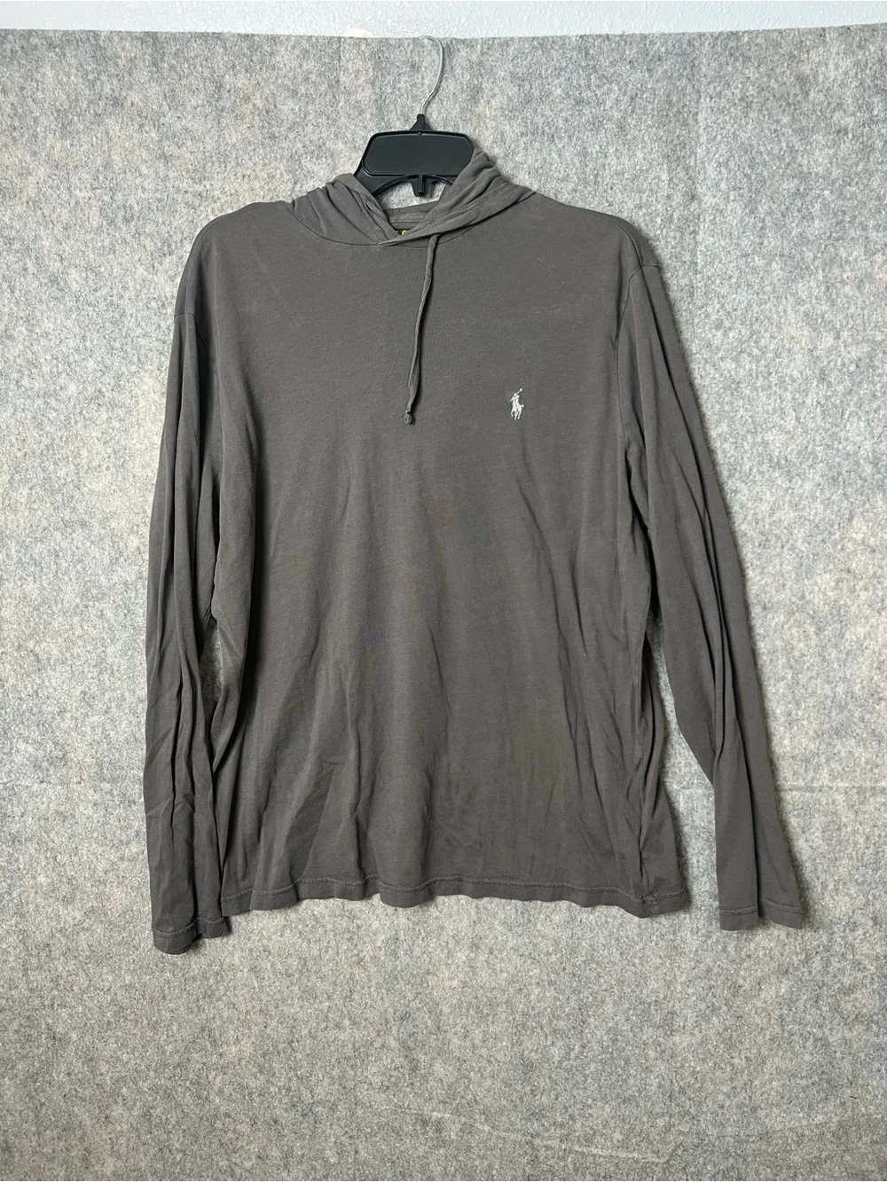Polo by Ralph Lauren Men's Large Gray Long-Sleeve lightweight Hooded Tee